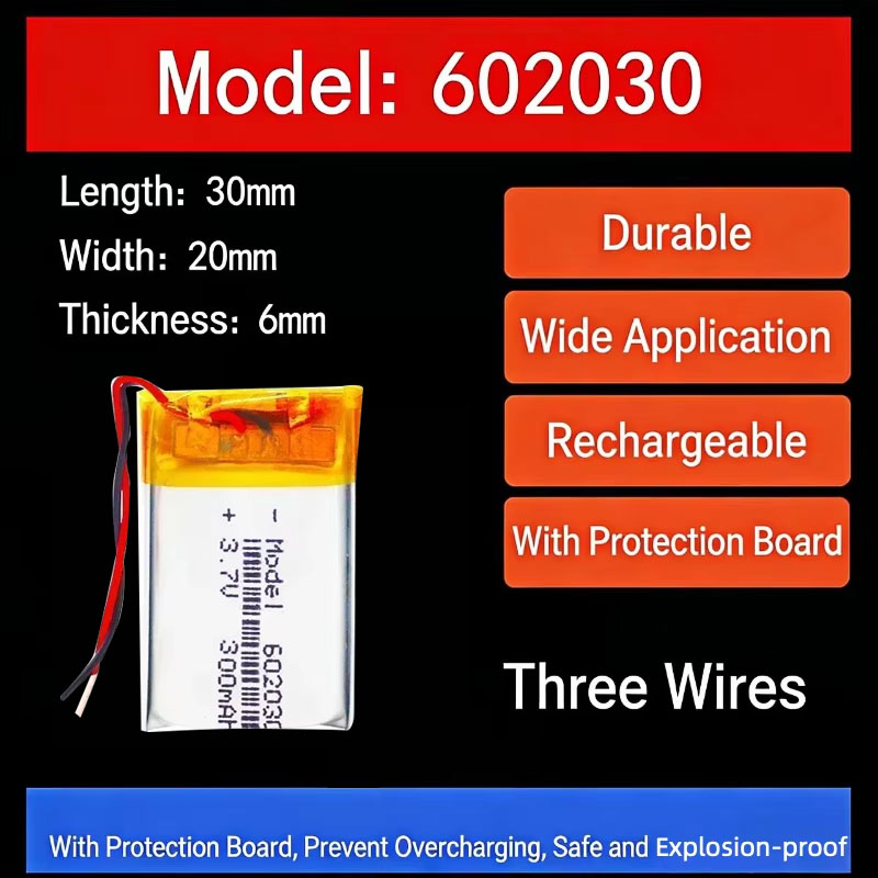 Watch Smartwatch - Bateria de Lítio 3.7V 300mAh 602030,