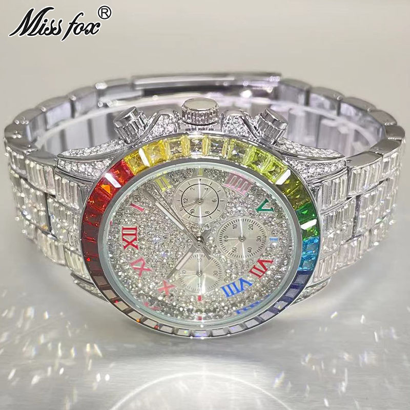 Smartwatch Watches For Men Brands - MISSFOX-Relógio gelado de luxo para homens,