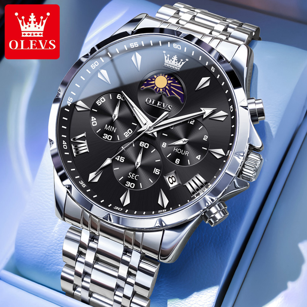 Smartwatch Watches For Men Brands - Relógio Masculino OLEVS 3653 com Fases