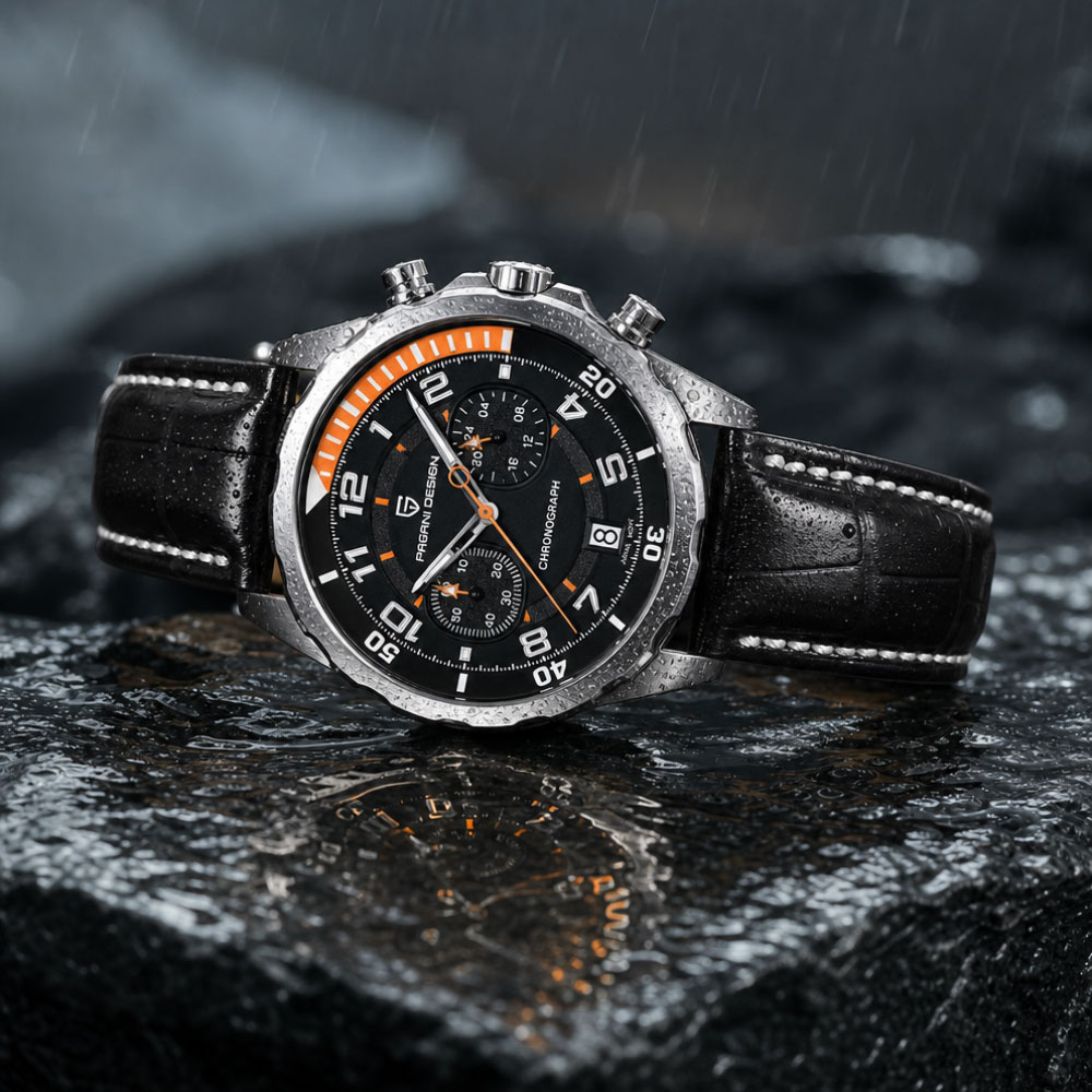 Chronograph Sport Watch - Relógio Clássico de Couro Masculino PAGANI