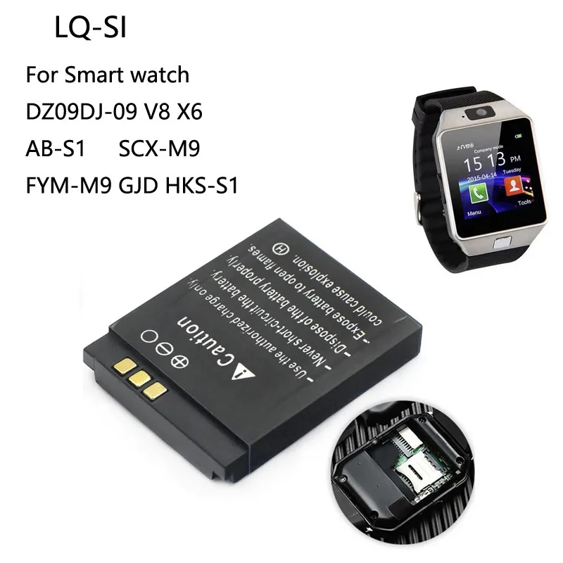 1-100PCS Bateria LQS1 3.7V 380 - Watch V8 avaliação e preço
