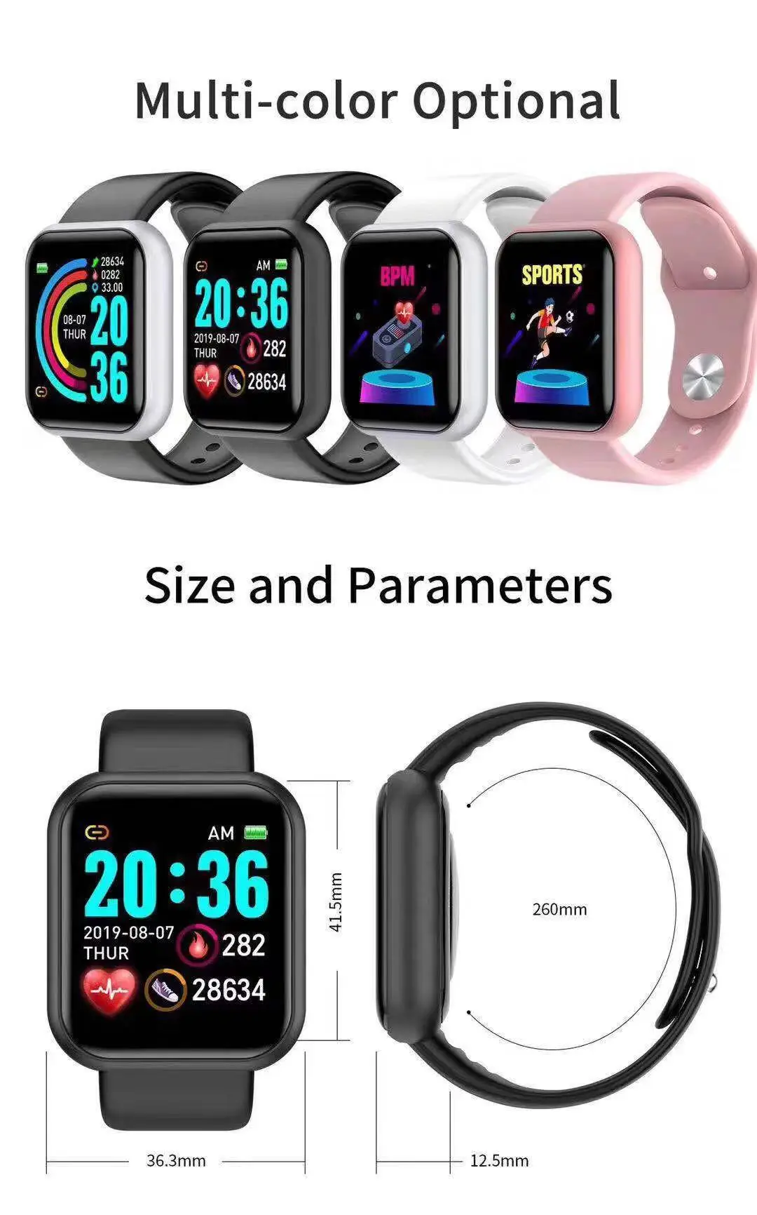 Relógio Inteligente D20 Pro pa - Smartwatch Digital Watches For Men avaliação e preço