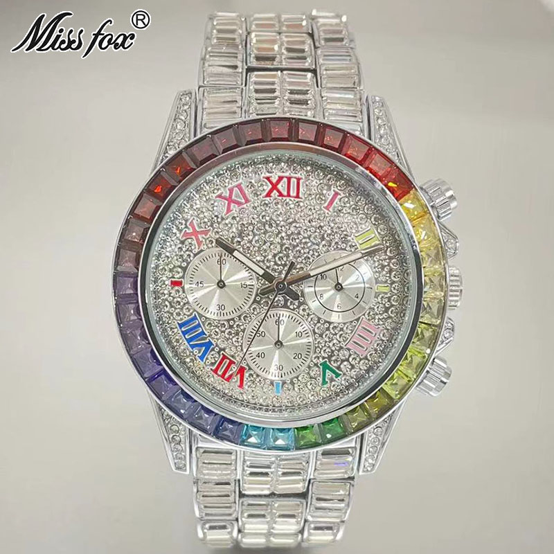 MISSFOX-Relógio gelado de luxo - Smartwatch Watches For Men Brands avaliação e preço