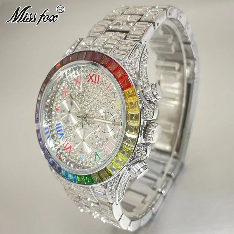 MISSFOX-Relógio gelado de luxo - Smartwatch Watches For Men Brands avaliação e preço