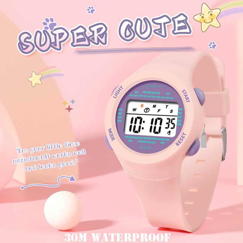 Relógio eletrônico infantil, r - Smartwatch Pink Watches For Kids avaliação e preço