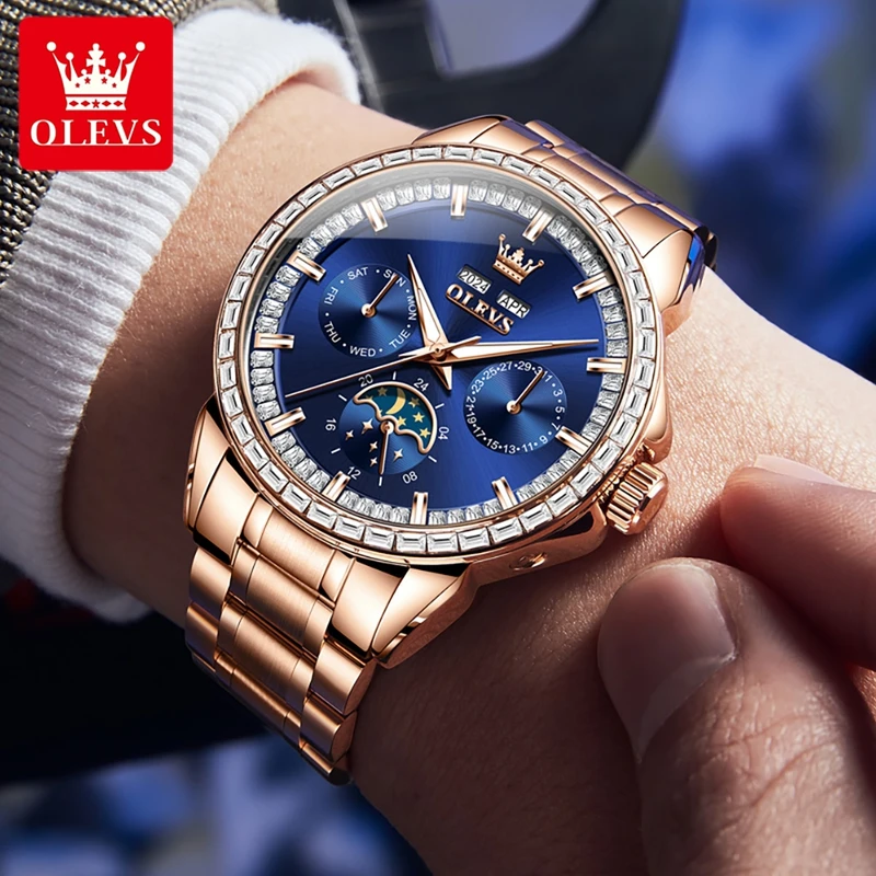 Olevs 6695 novos relógios masc - Altimeter Compass Watch avaliação e preço